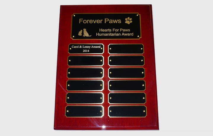 Rosewood perpetual plaque