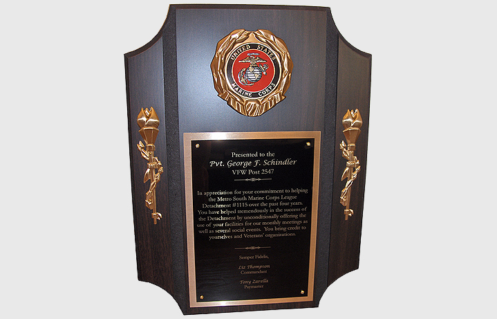 Marine Corps recognition plaque