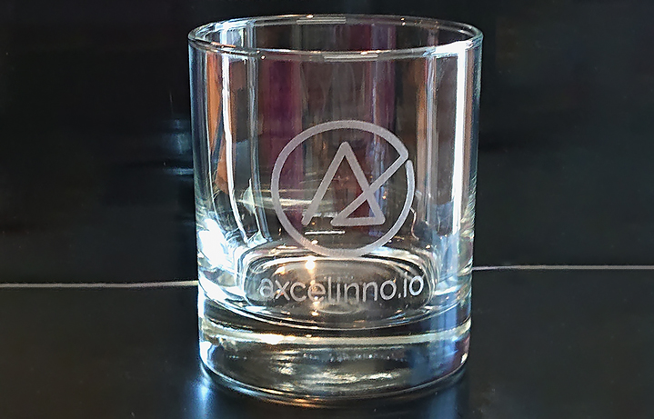 Laser engraved whiskey glass