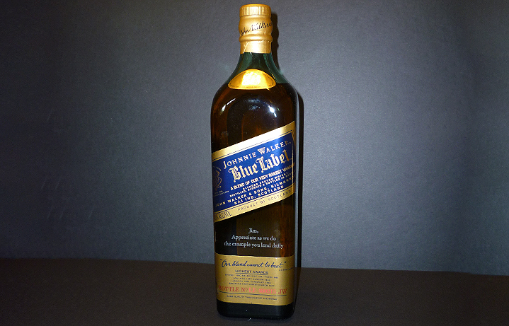 Laser engraved whisky bottle